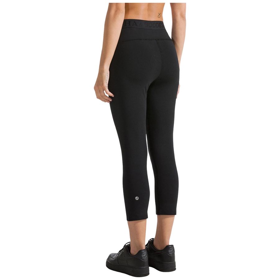 Leggings stretch tinta unita con lunghezza 7-8 nero da donna Deha | D4202610009